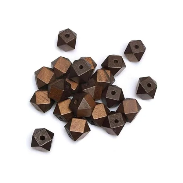 Cuentas geométricas de madera de 0.787 in con agujero de_6