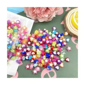 Mulutoo 420 cuentas de acrílico con forma de corazón y_4