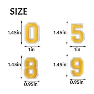TACVEL 40 parches de números amarillos para planchar con_2
