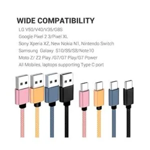 SUMPK Cable USB C de 1 pie paquete de 4 unidades carga_4
