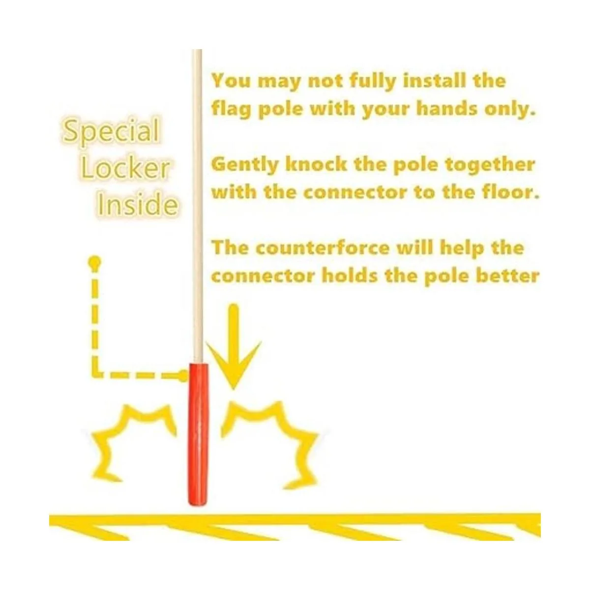 Bandera de seguridad para bicicleta poste de fibra de_3