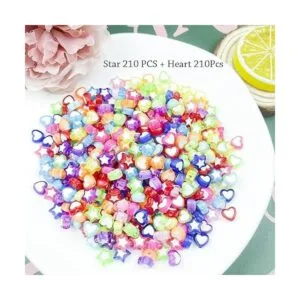 Mulutoo 420 cuentas de acrílico con forma de corazón y_7