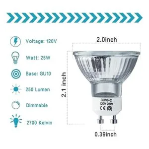 Bombilla halógena GU10 de 25 W de 120 V NP5 de repuesto_2