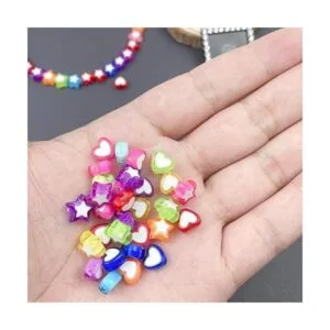 Mulutoo 420 cuentas de acrílico con forma de corazón y_3