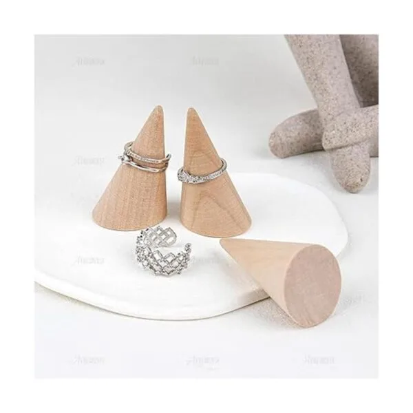 AUEAR Paquete de 10 anillos pequeños de madera natural_3
