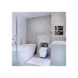 3 piezas de decoración de pared de baño negro y dorado_4