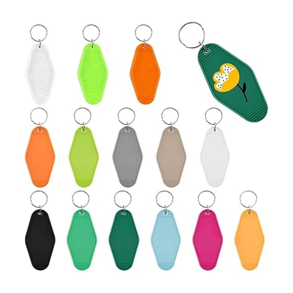 15 piezas de motel hotel sublimación en blanco llaveros_1