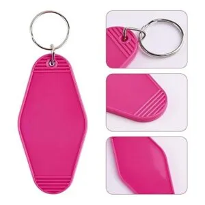 15 piezas de motel hotel sublimación en blanco llaveros_4