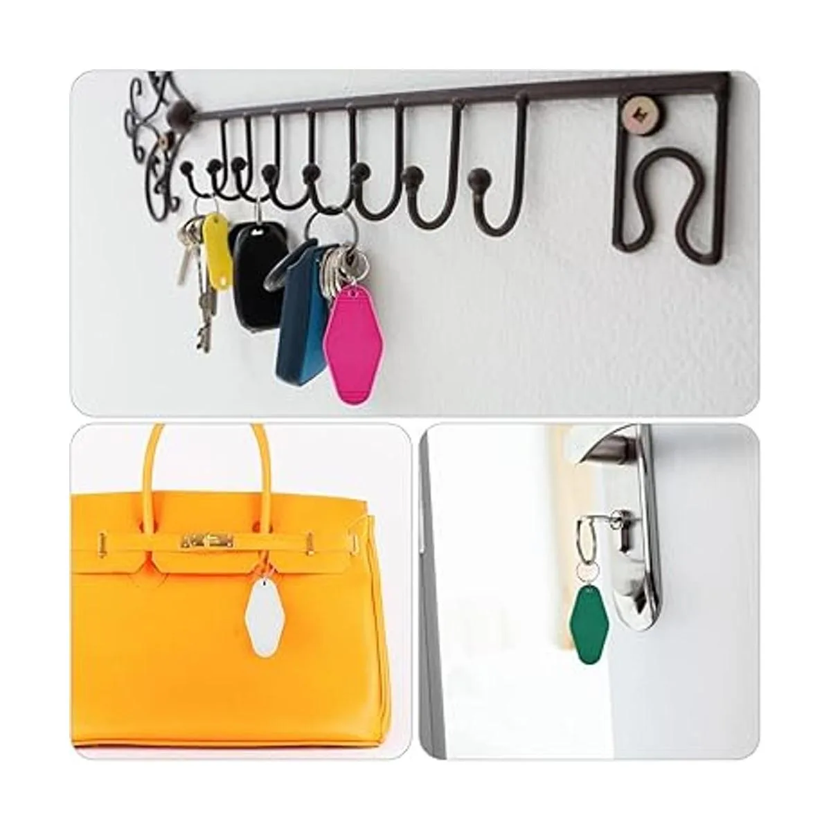 15 piezas de motel hotel sublimación en blanco llaveros_6