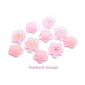 MSCFTFB 30 piezas de resina mixta de flores de Sakura con_3