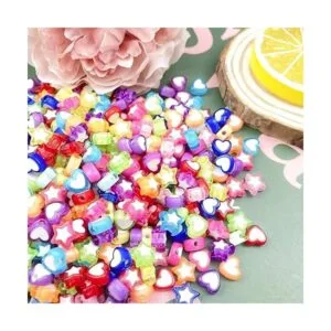 Mulutoo 420 cuentas de acrílico con forma de corazón y_5