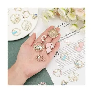 SUNNYCLUE 1 caja de 24 colgantes de esmalte de gato y_3