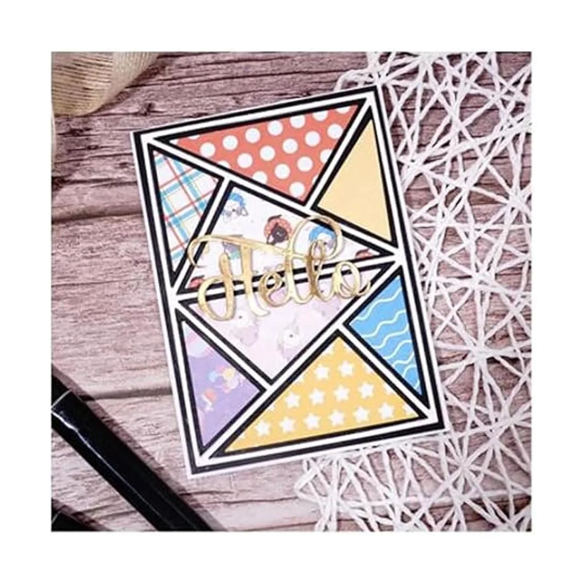 Troqueles de metal de fondo triangular rectangular marco_3