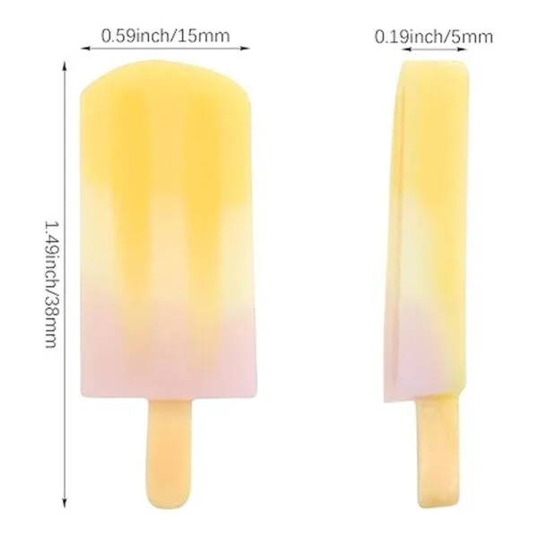 40 piezas 3D IceLolly Flatback Resina Charm Surtido Sin_2