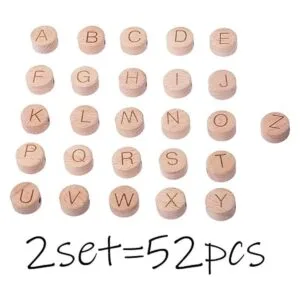 ToBeIT 52 cuentas de madera de haya cuentas cuadradas de_2