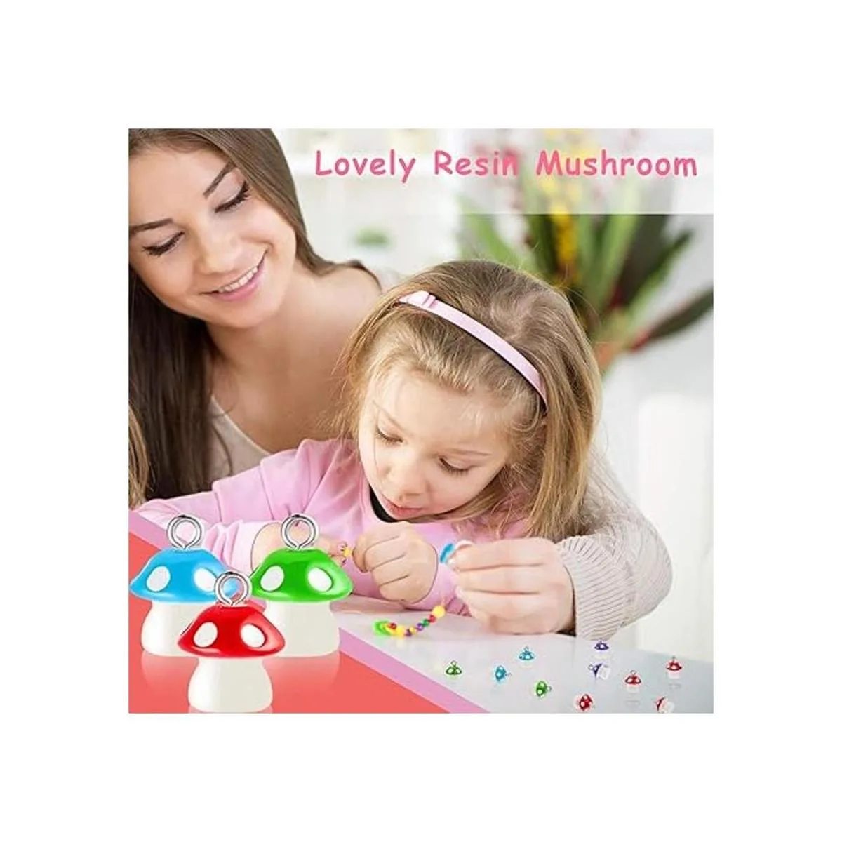 50 piezas de dije de hongo de resina de hongo para_5