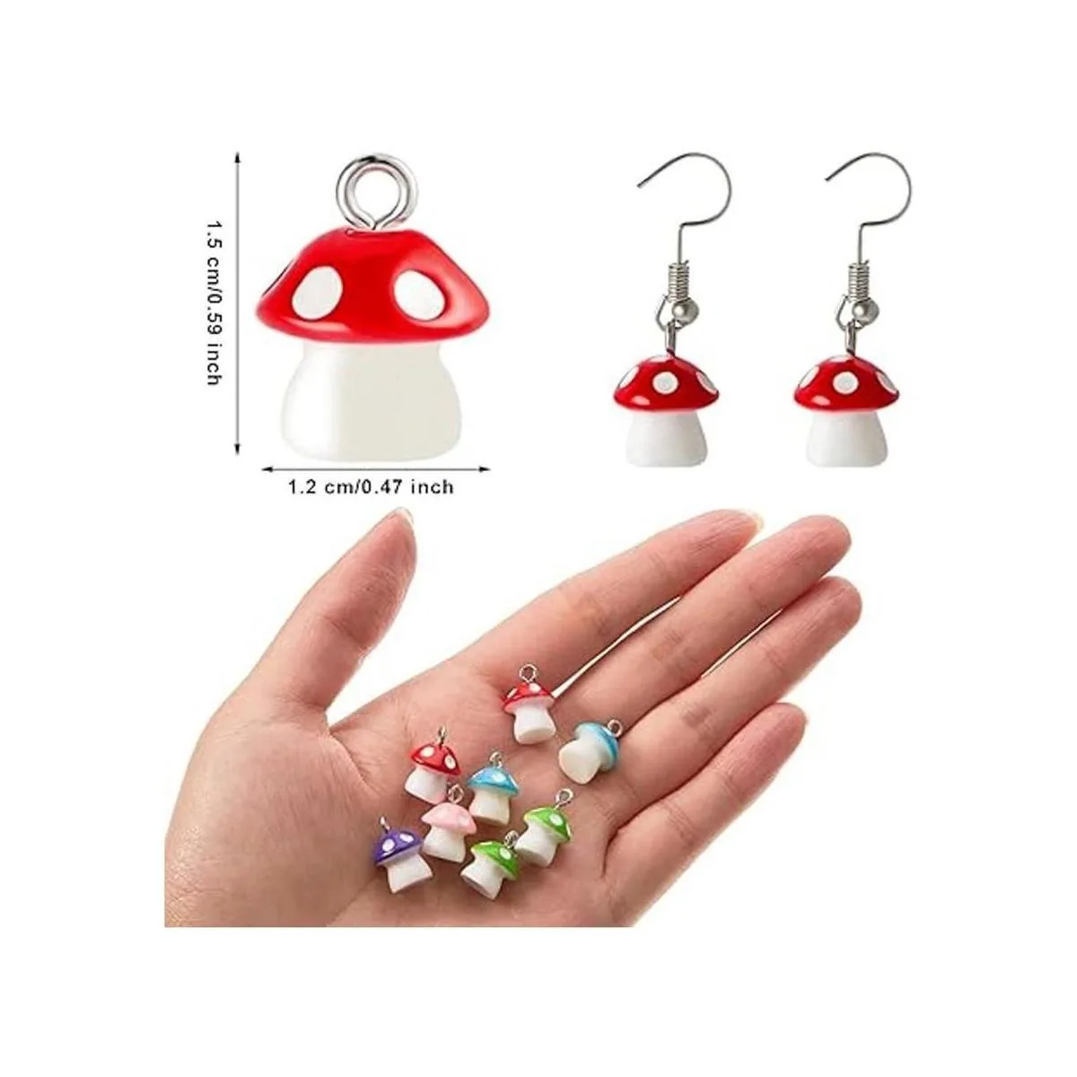 50 piezas de dije de hongo de resina de hongo para_2