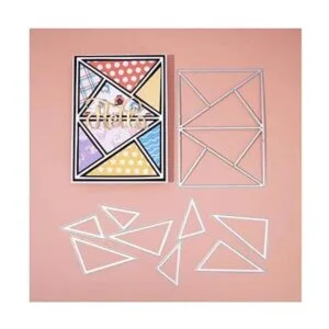 Troqueles de metal de fondo triangular rectangular marco_5