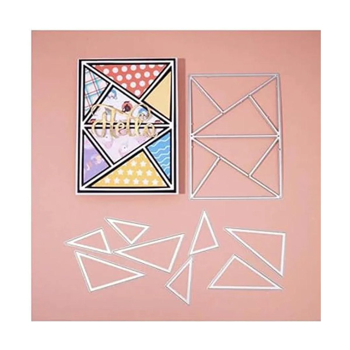 Troqueles de metal de fondo triangular rectangular marco_5