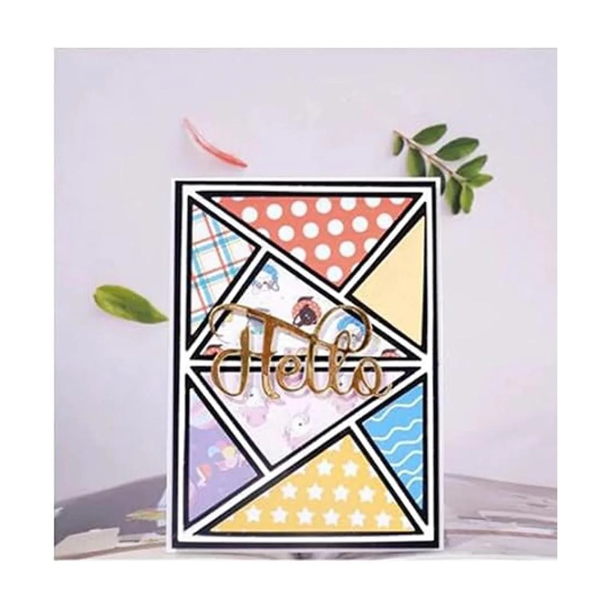 Troqueles de metal de fondo triangular rectangular marco_4