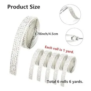 MOODKEY 6 rollos de cinta de diamantes de imitación de_2