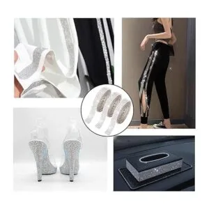 MOODKEY 6 rollos de cinta de diamantes de imitación de_5