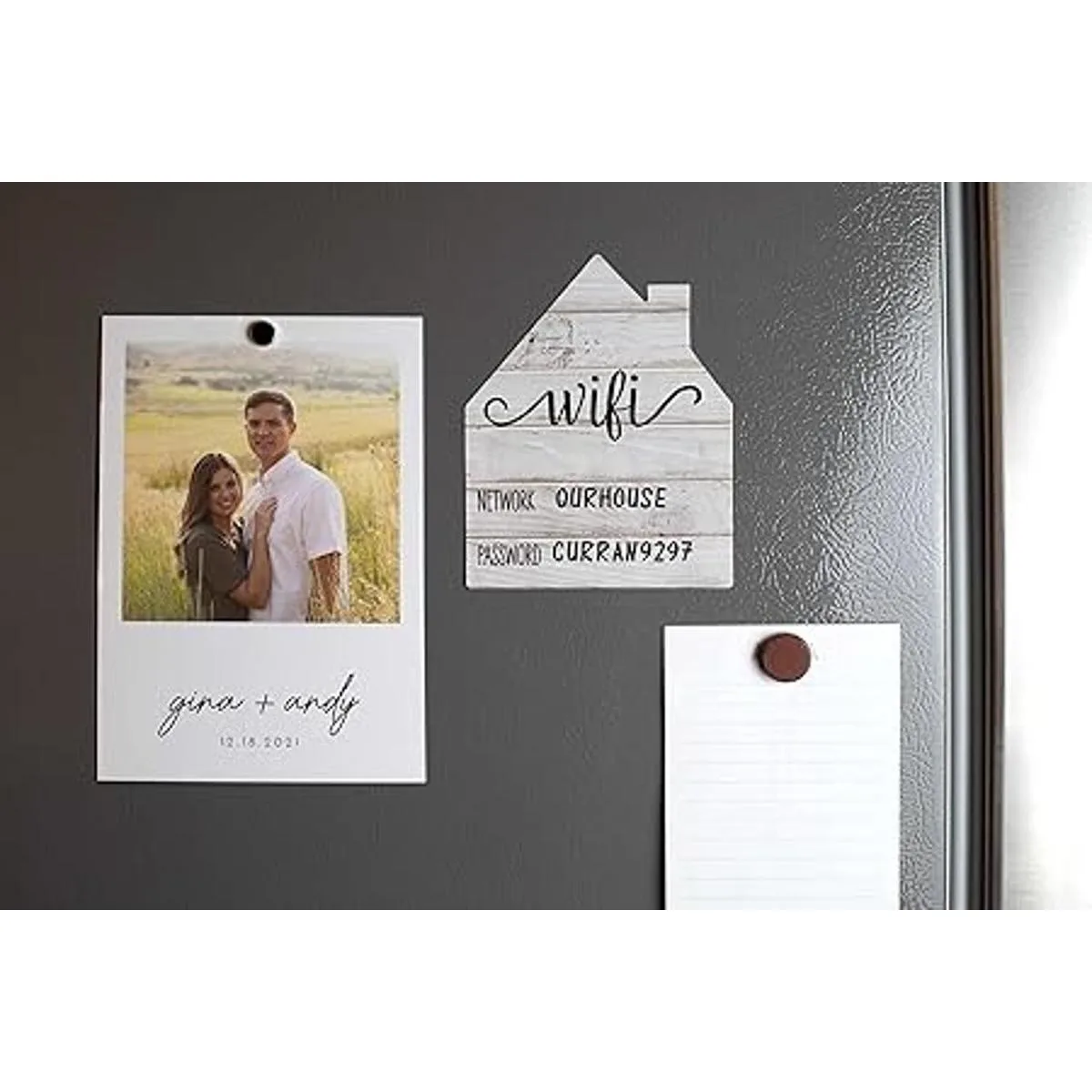 Letrero de contraseña WiFi blanco rústico imán de nevera_2