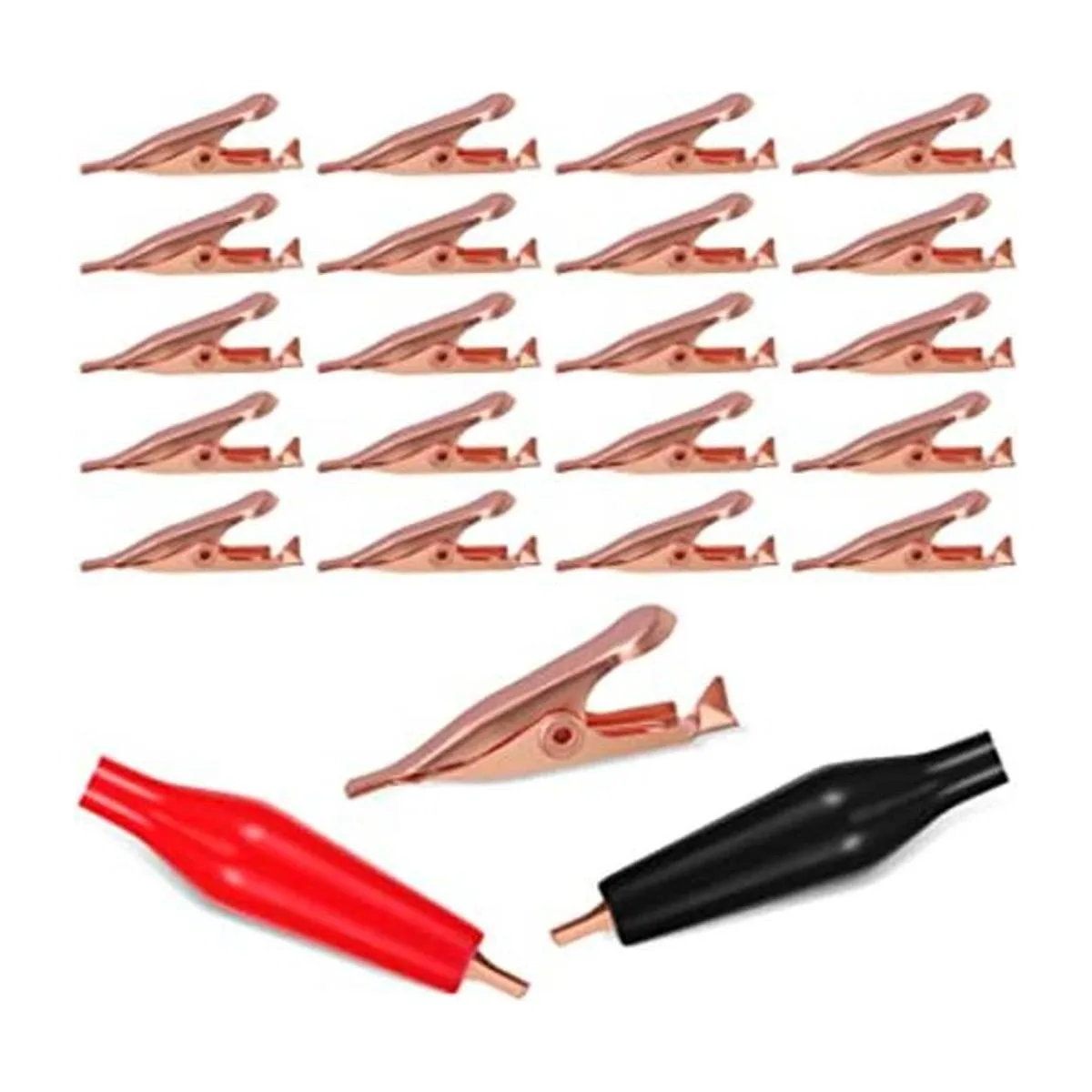 20 clips de prueba de cocodrilo sin dientes de cobre_1