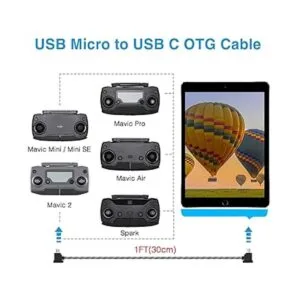 Cable de control remoto micro a USB C de 1 pie para DJI_3