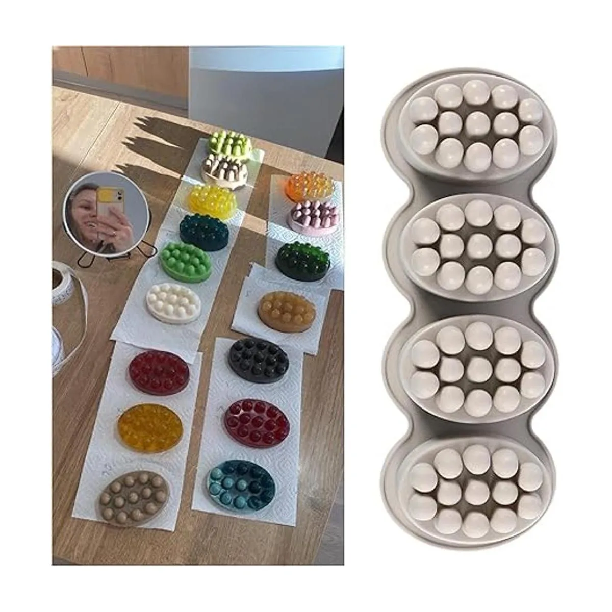 Molde de jabón de silicona molde de jabón ovalado de 4_6