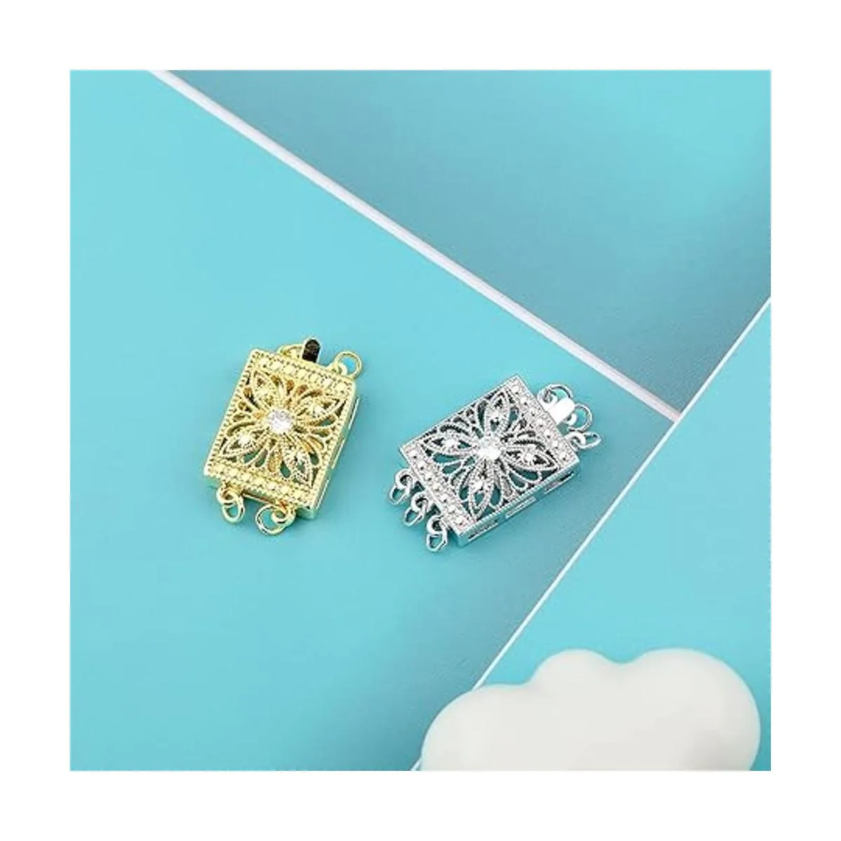 4 piezas de collar en capas de cierres de varios hilos de_3