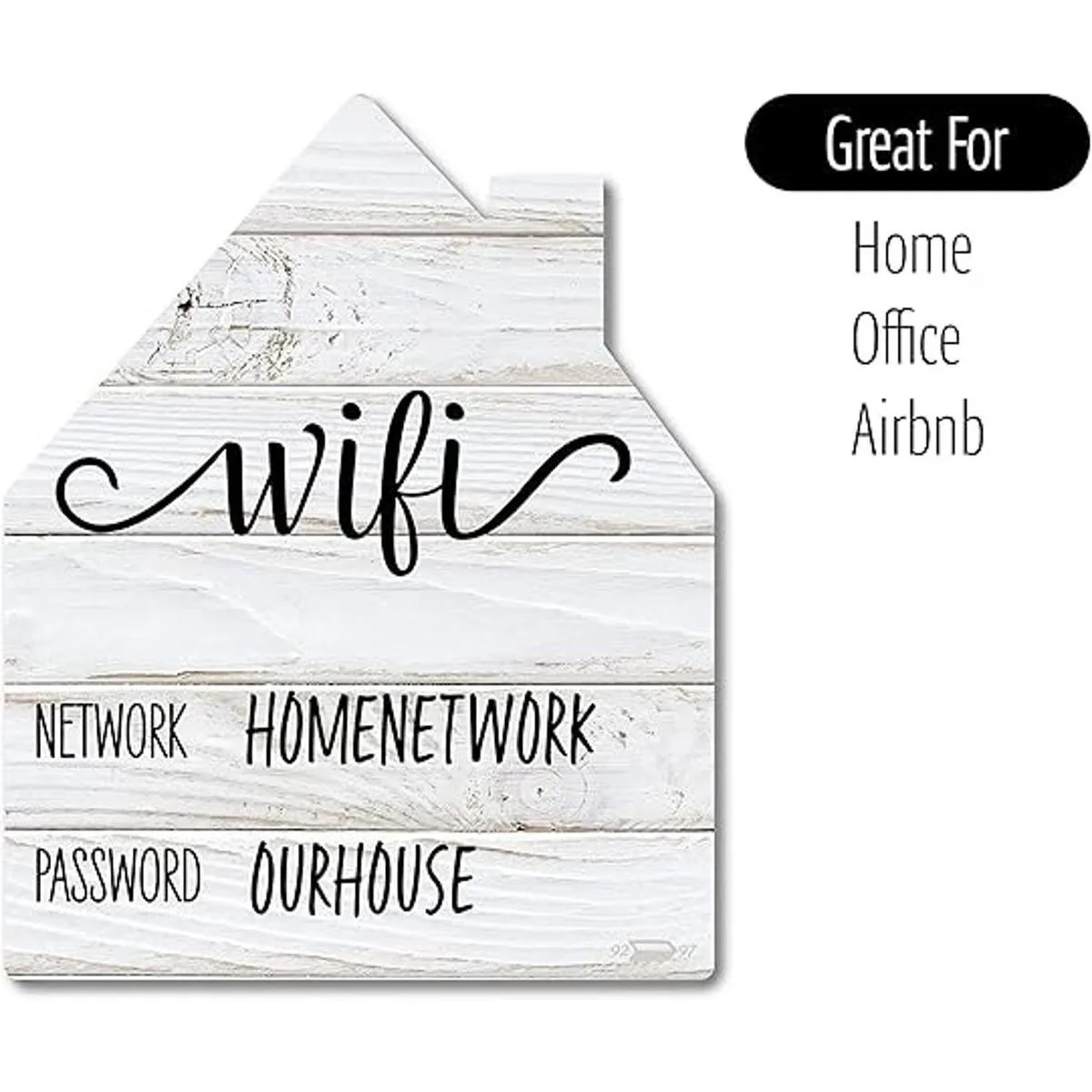Letrero de contraseña WiFi blanco rústico imán de nevera_4