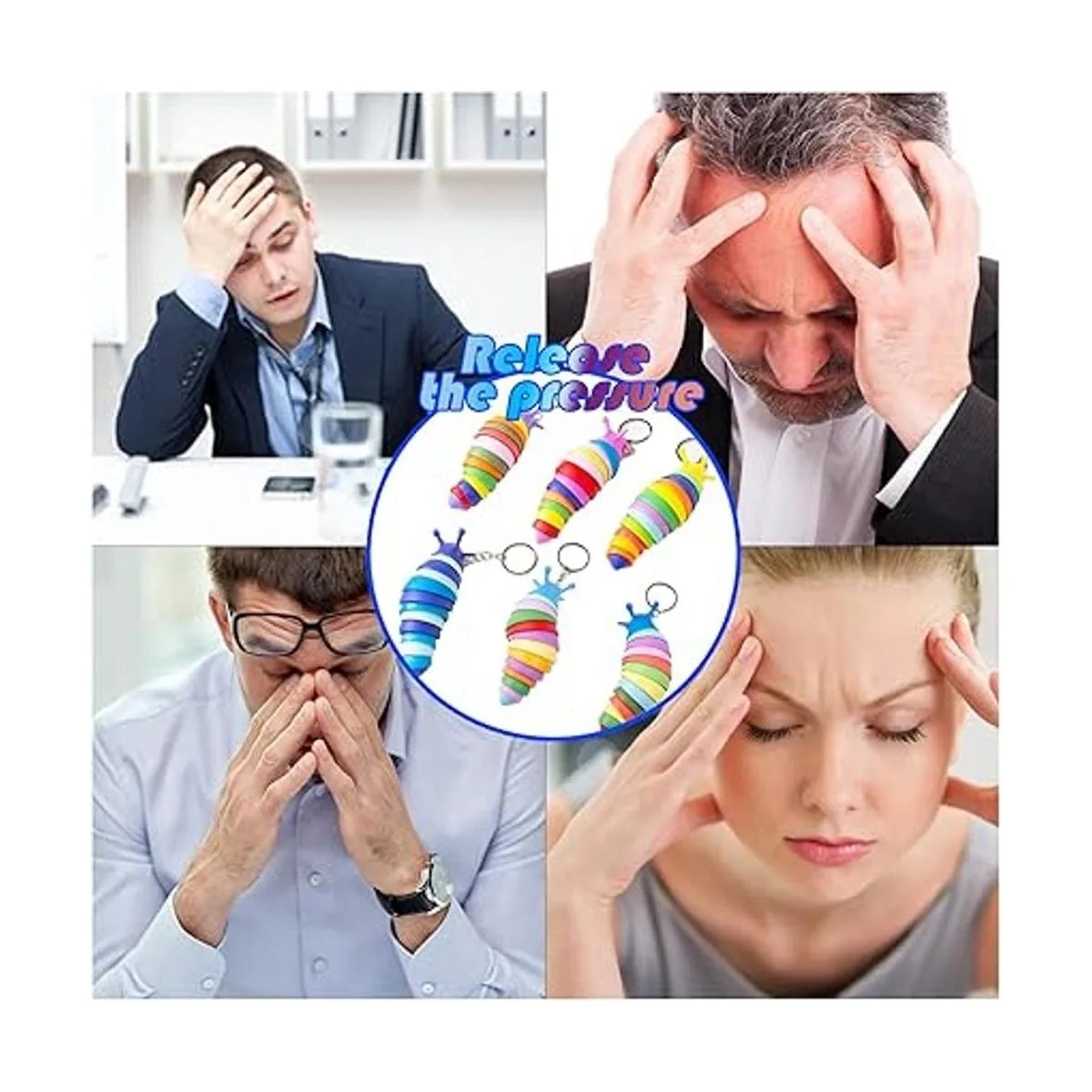 MEIEST 6 juguetes de llavero para la ansiedad con forma de_5