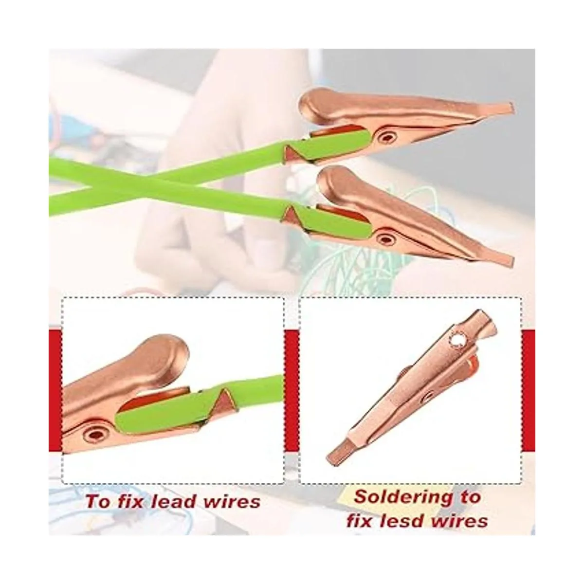 20 clips de prueba de cocodrilo sin dientes de cobre_4