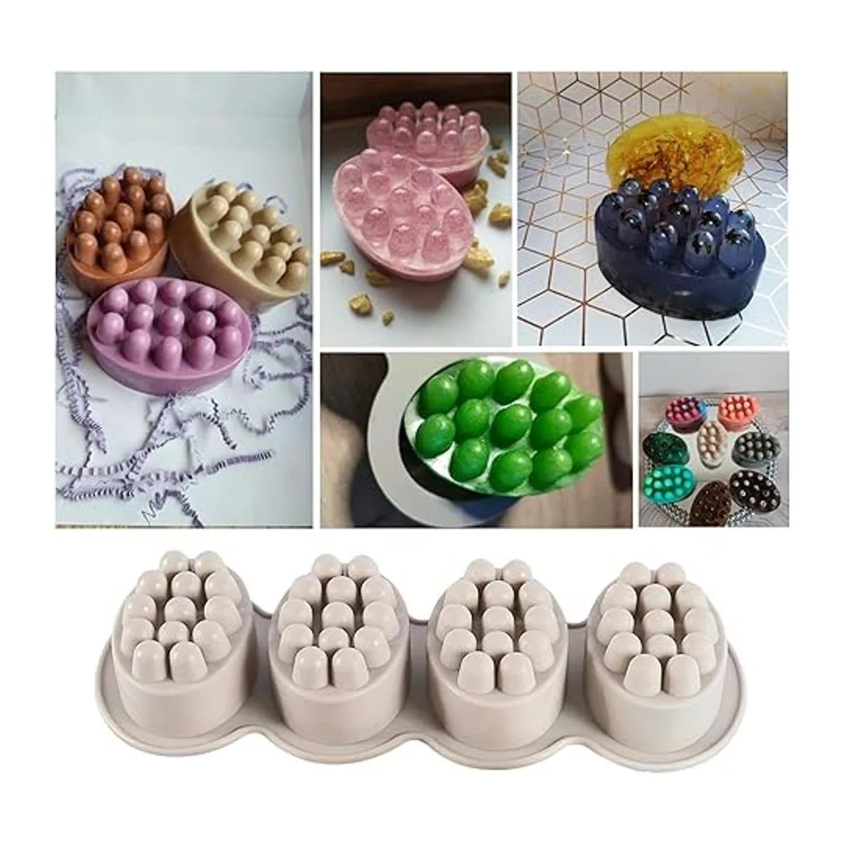 Molde de jabón de silicona molde de jabón ovalado de 4_4