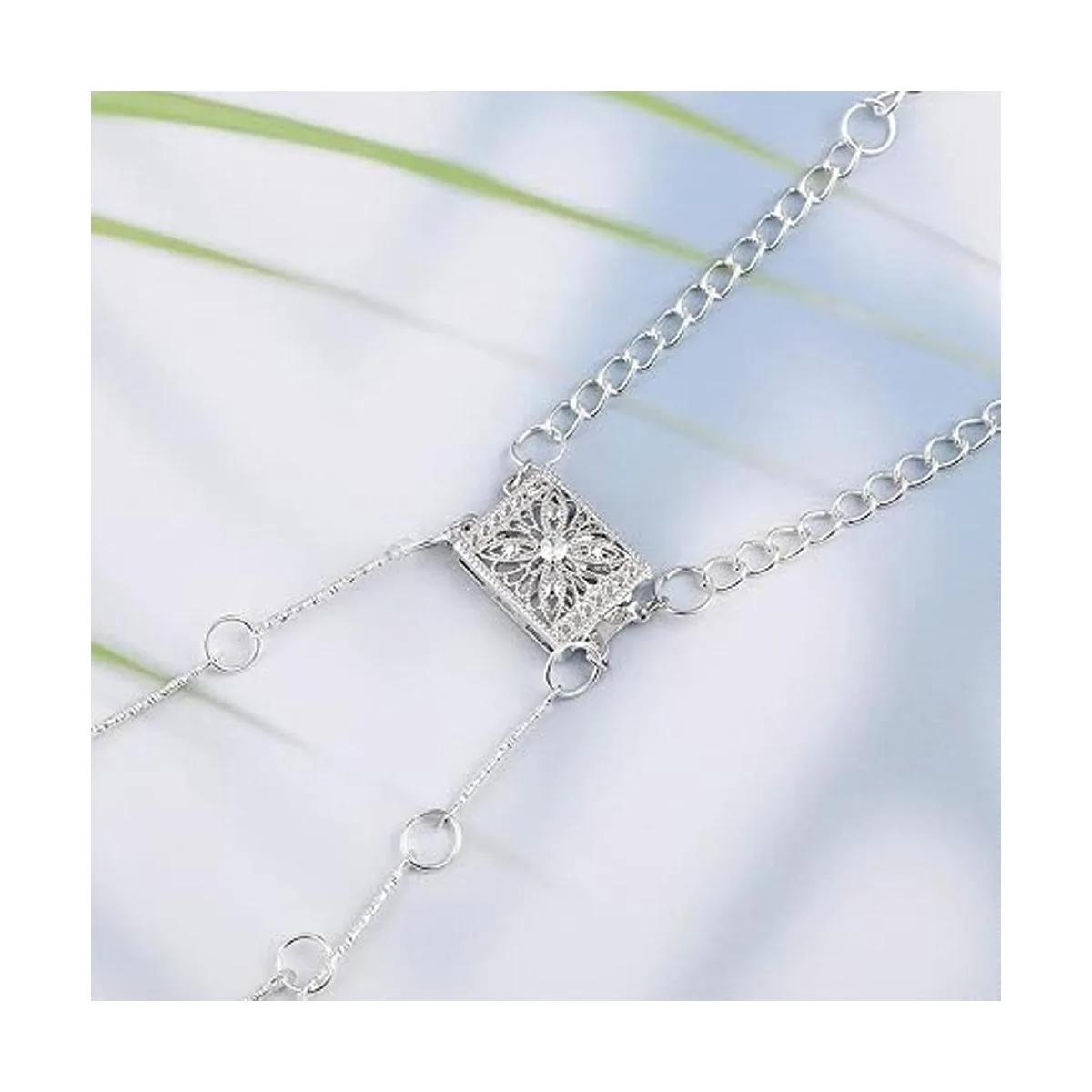 4 piezas de collar en capas de cierres de varios hilos de_4