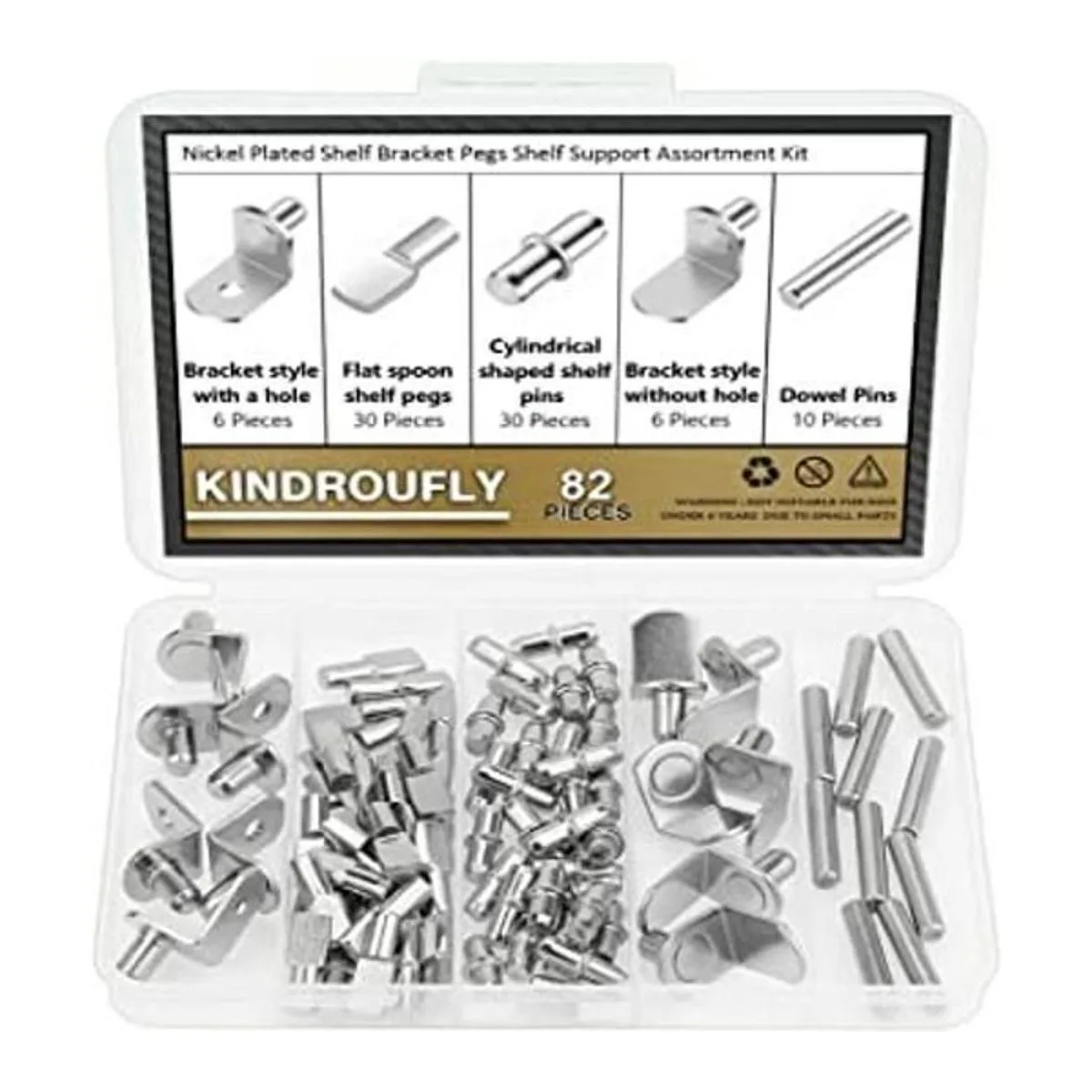 Juego de 82 clavijas de estante de 5 estilos clavijas de_1