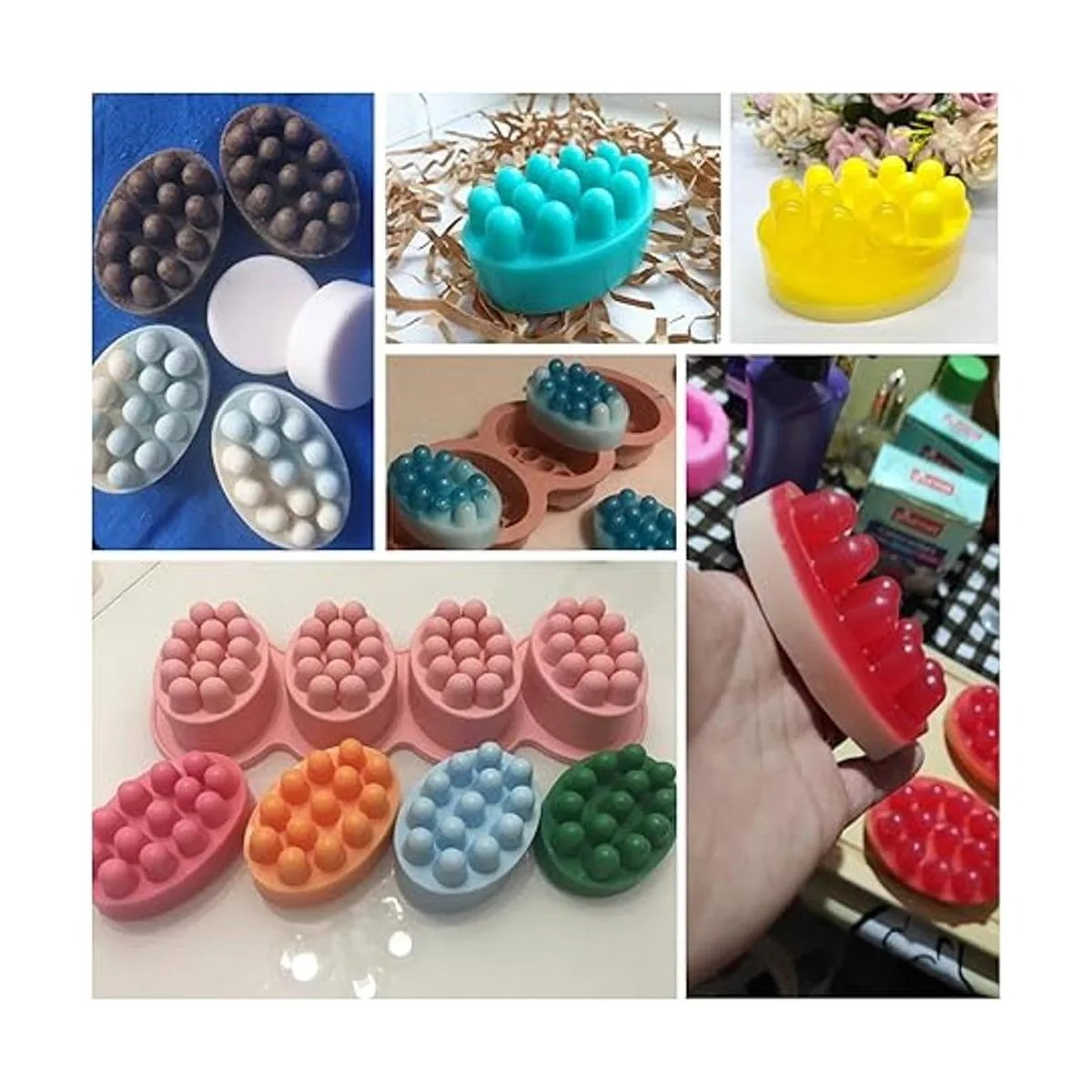 Molde de jabón de silicona molde de jabón ovalado de 4_5