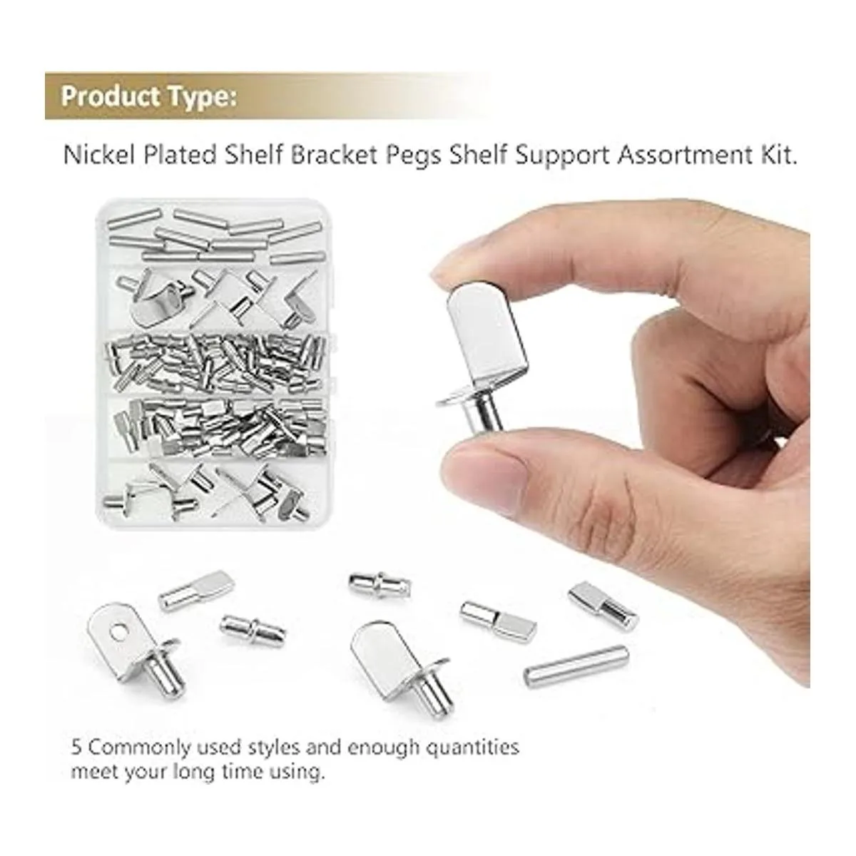 Juego de 82 clavijas de estante de 5 estilos clavijas de_5