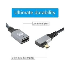RIIEYOCA Cable adaptador micro HDMI a HDMI 4K ángulo_2