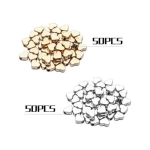 Aylifu 100 cuentas en forma de corazón espaciadores de_2