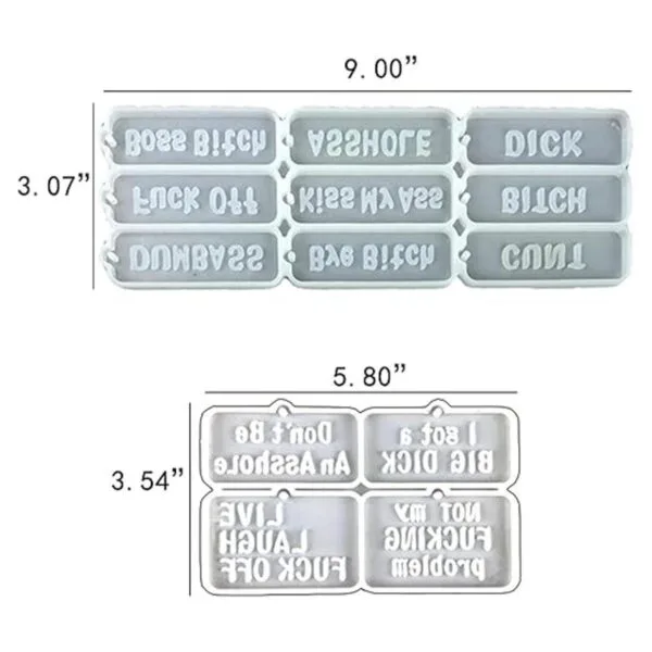 Juego de moldes de resina para llavero de Swear Words 2_2