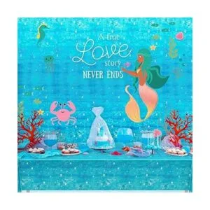 Mantel de plástico con estampado de agua de burbujas_4