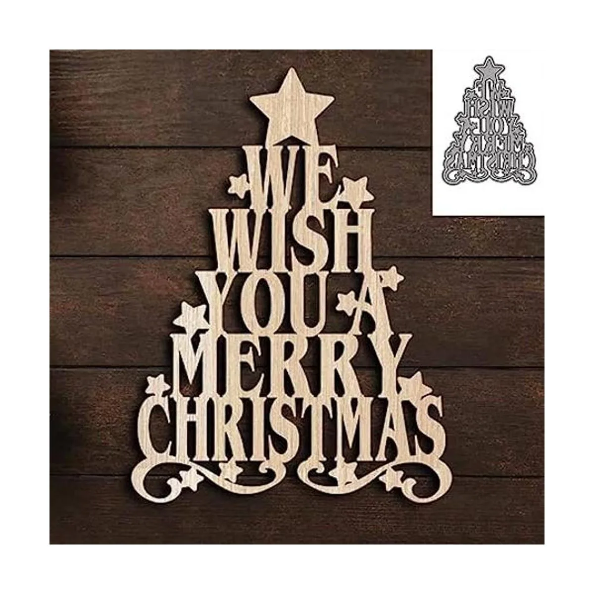 Merry Christmas Tree Metal Die Cuts Merry Christmas Tree_1