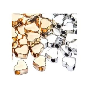 Aylifu 100 cuentas en forma de corazón espaciadores de_4