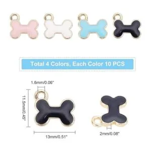 PH PandaHall 40 dijes esmaltados de hueso de perro 4_4