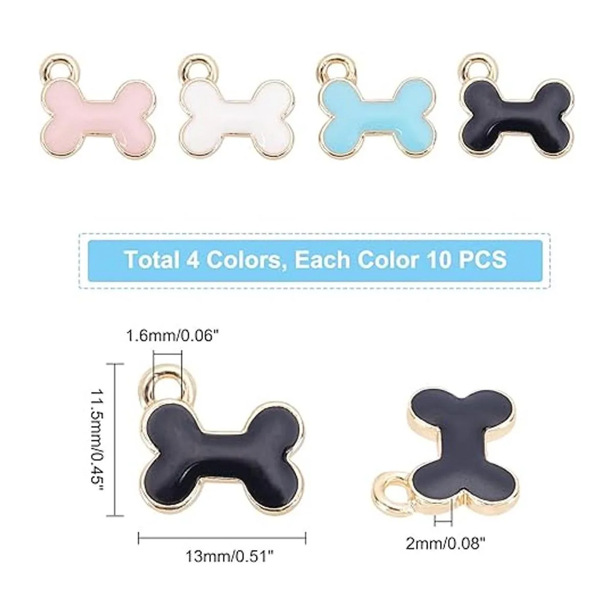 PH PandaHall 40 dijes esmaltados de hueso de perro 4_4