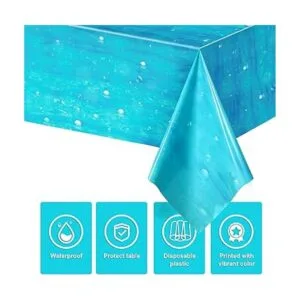 Mantel de plástico con estampado de agua de burbujas_3