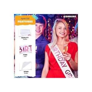 CORRURE Banda de cumpleaños para niña con papel de_5