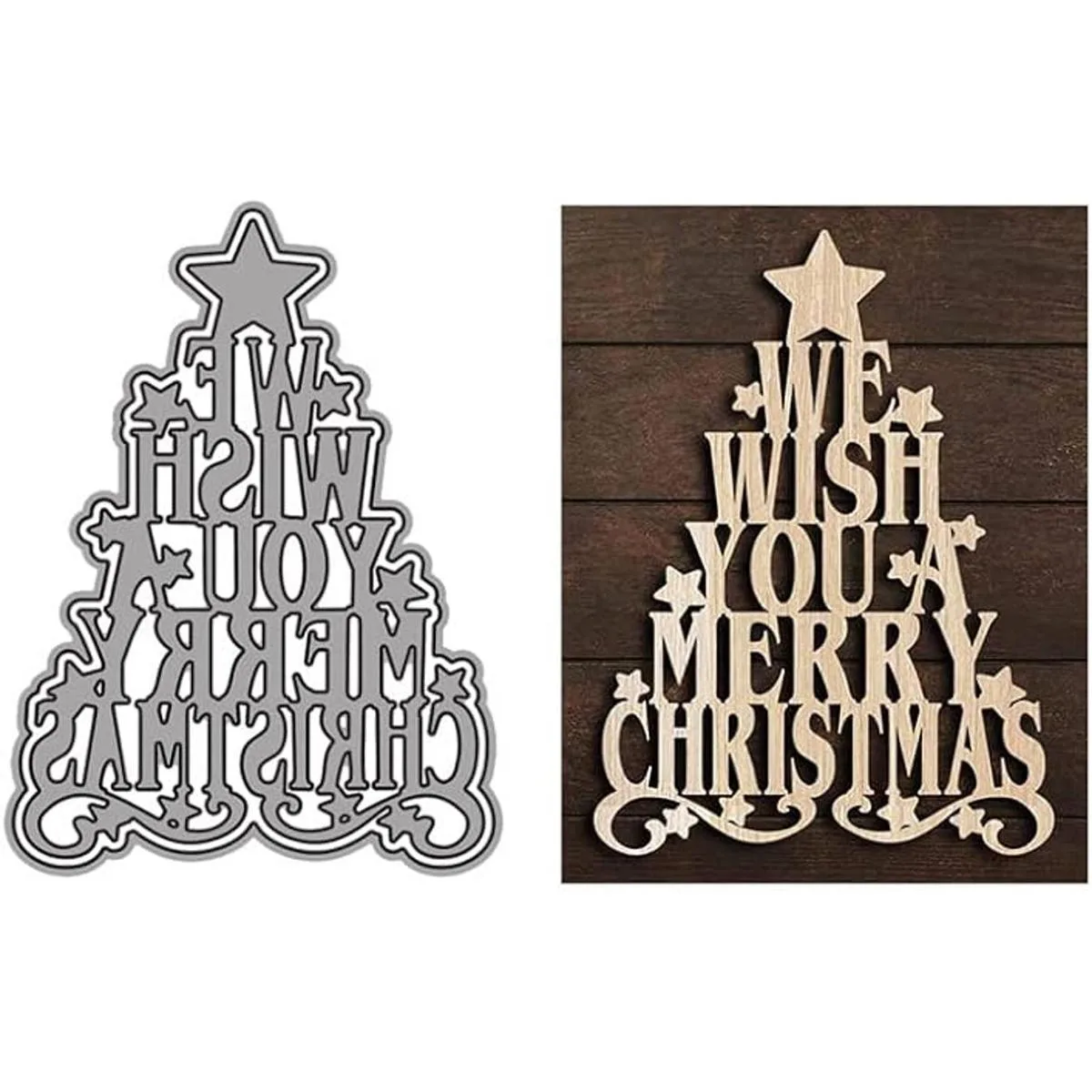 Merry Christmas Tree Metal Die Cuts Merry Christmas Tree_3